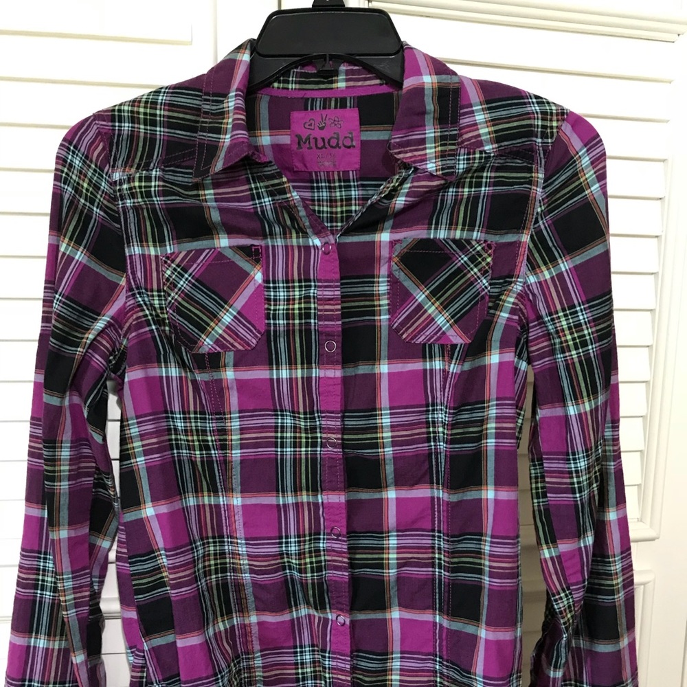 Mudd Purple Plaid Shirt